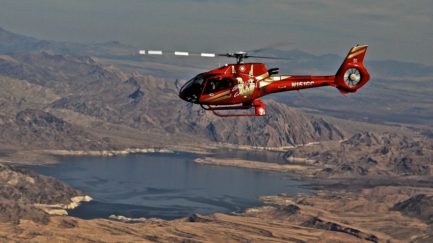 Mit dem helikopter zum Grand Canyon Skywalk
